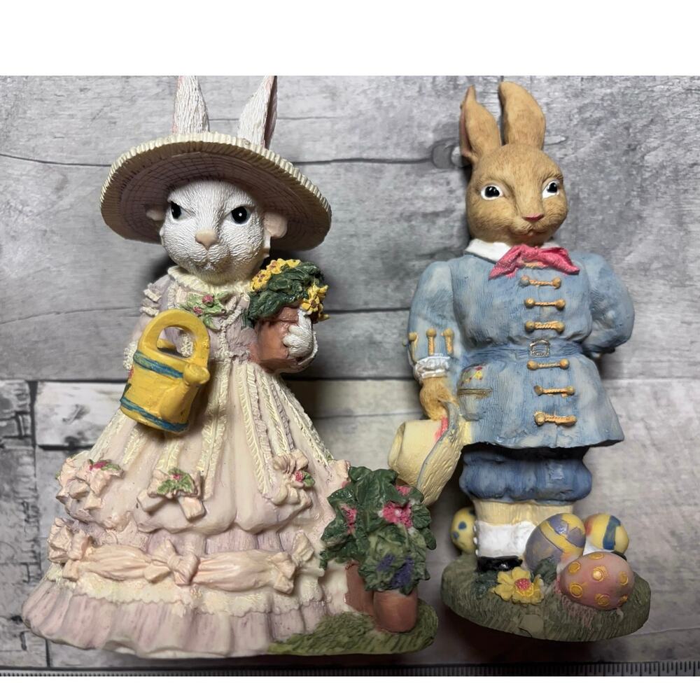 Two Vintage Bunnies Easter Victorian Collection Gwendolen Gardner Bently Bunny!